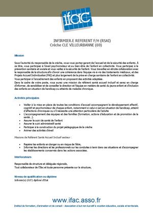 Infirmier E RSAI - CDI - Villeurbanne
