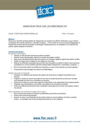 Animateur Trice - CEE - Genas