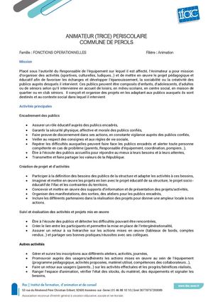 Animateur Trice 8h45 - CDD - Perols