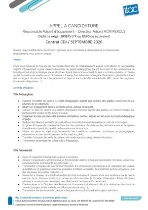 Responsable D'équipement Adjoint F H - CDI - Perols