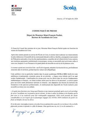 Communication Du Rectorat De Corse