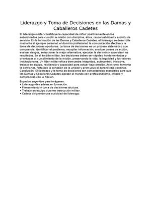 Liderazgo Y Toma De Decisiones Dd Cc Cc