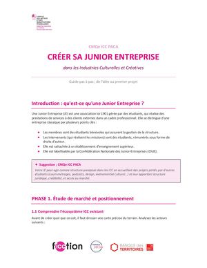 Guide De Création De La Junior Entreprise ICC