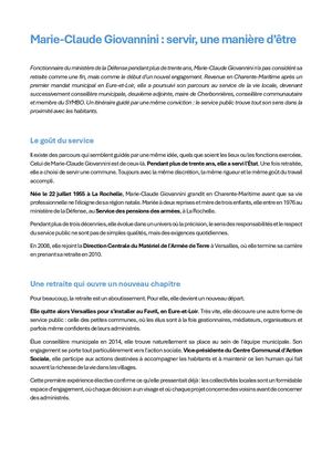 Portrait De Presse de  Marie Claude Giovannini