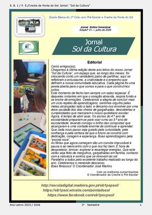 31ª edição do jornal Sol da Cultura