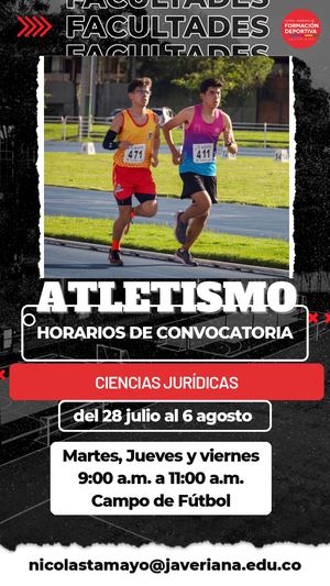 Convocatoria Deporte Facultad Ciencias Jurídicas y Clases Grupales