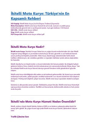 İkitelli Moto Kurye | 7/24 Acil Kurye ve Aynı Gün Teslimat Rehberi