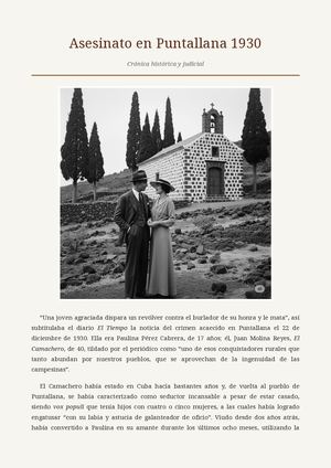 Asesinato en Puntallana 1930.