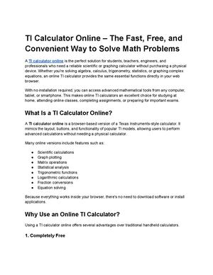 Ti Calculator Online – The Fast, Free, And Convenient Way To Solve Math Problems