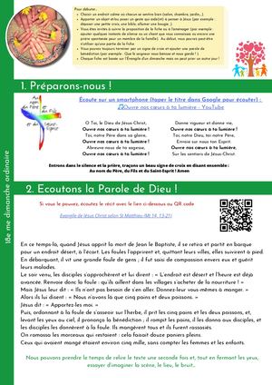 18e dimanche du Temps Ordinaire A