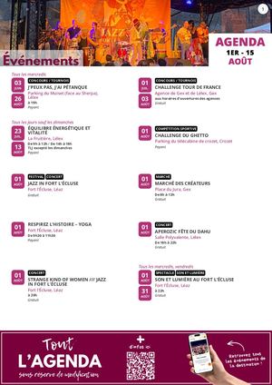 Agenda - 1er au 15 août