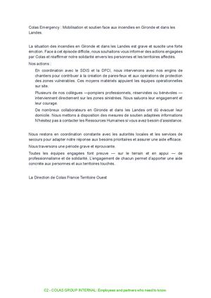 Communiqué Interne