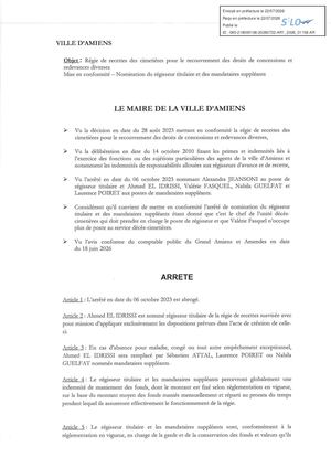 AAR1 2026 01158 -RR REGISSEUR ET MANDATAIRES SUPPLEANTS VIA AR1 2026 011 01158 20260716 Publiée Le 28 07 2026