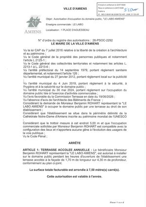 AR1 2026 01153 26 PSOC 2292- 1 PLACE D'AGUESSEAU LE LABO - Publiée Le 28 07 2026