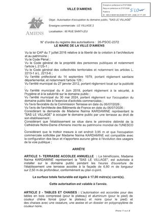 AR1 2026 01171 - 26 PSOC 2372- 60 RUE SAINT LEU, SAS LE VILLAGE LE VILLAGE 2 Publiée Le 28 07 2026