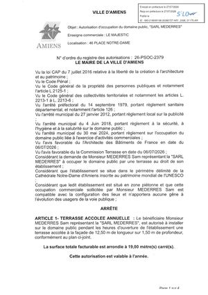 AR1 2026 01175 -26 PSOC 2379 46 PLACE NOTRE DAME - LE MAJESTIC -Publiée Le 28 07 2026