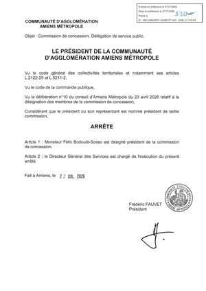 AR1 2026 01178 ARR DESIGNATION REPRESENTANTS MET AR1 2026 01178 20260727 Publiée Le 28 07 2026