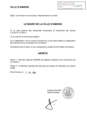AR1 2026 01185 ARR DESIGNATION REPRESENTANTS VIA AR1 2026 01185 20260727 Publiée Le 28 07 2026