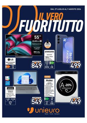 Volantino Unieuro Dal 27 Luglio Al 09 Agosto 2026