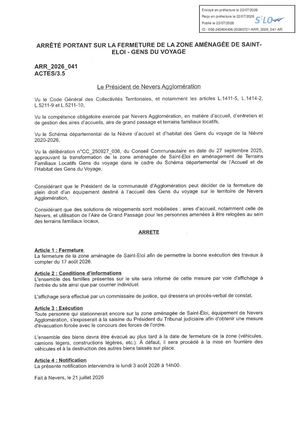 Arr 2026 041 Fermeture Zone Amenagee Saint Eloi Gdv