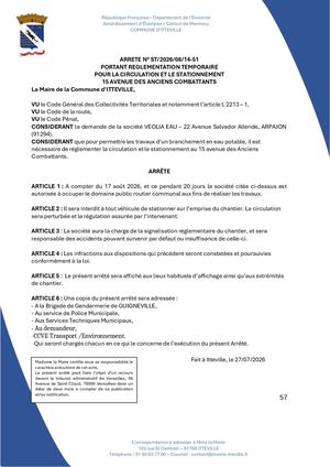 Arrêtést 2026 08 14 51 Veolia 15avenuedes Anciens Combattants Signe 1