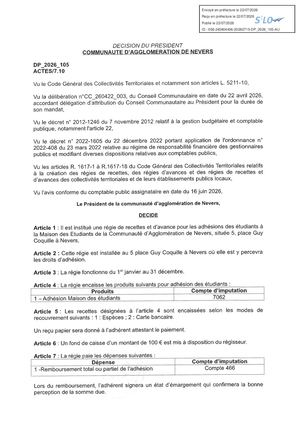 DP 2026 105 Acte Institutif Regie Maison Etudiants