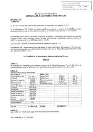 DP 2026 106 Demande Subvention Masters Petanque 2026