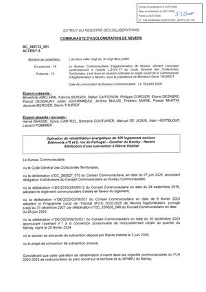 Délibérations BC 260722