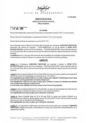 Arrêté n° 244-2026
