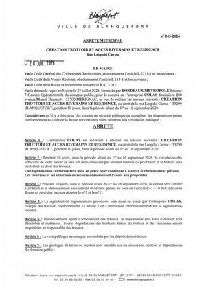 Arrêté n° 245-2026