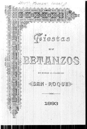 Libro De Festas Patronais San Roque 1893