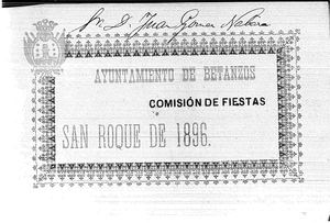 Libro De Festas Patronais San Roque 1896