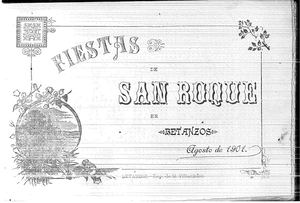 Libro De Festas Patronais San Roque 1901