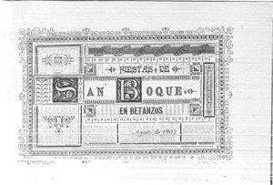 Libro De Festas Patronais San Roque 1902