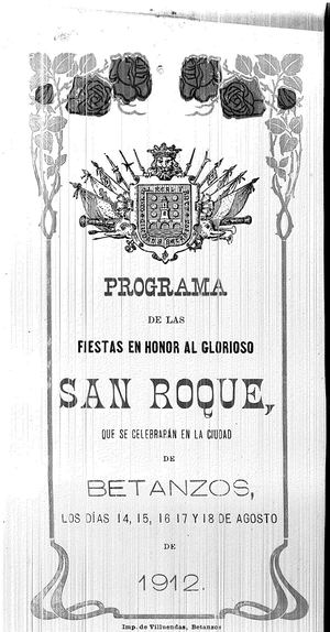 Libro De Festas Patronais San Roque 1912