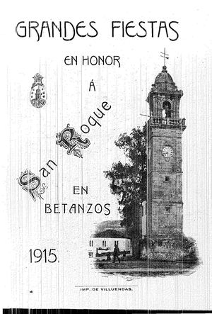 Libro De Festas Patronais San Roque 1915
