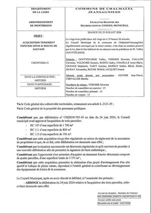 Acquisition Route De Sauvain