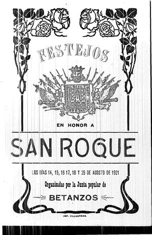 Libro De Festas Patronais San Roque 1921