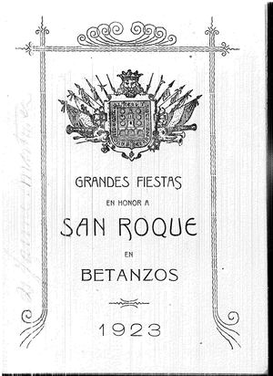 Libro De Festas Patronais San Roque 1923