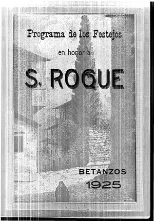 Libro De Festas Patronais San Roque 1925
