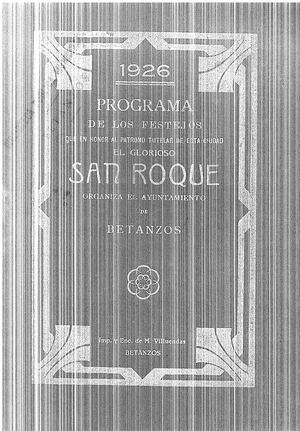 Libro De Festas Patronais San Roque 1926
