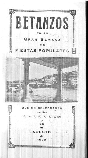 Libro De Festas Patronais San Roque 1933