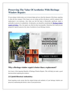 Preserving The Value Of Aesthetics With Heritage Window Repairs