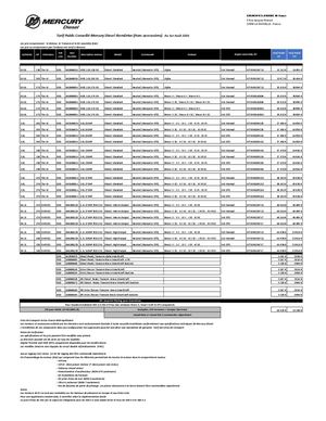 Tarif Public Mercury Diesel 2026 2027 (Août 2026)