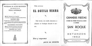 Libro De Festas Patronais San Roque 1962