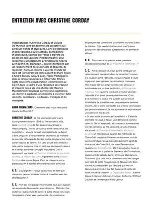 Entretien Avec Cristine Corday