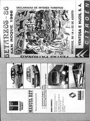 Libro De Festas Patronais San Roque 1986