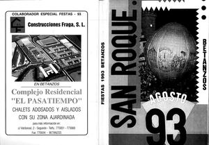 Libro De Festas Patronais San Roque 1993