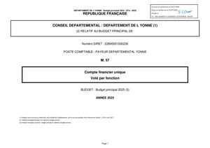 Document Budgétaire CFU 2025 Budget Principal