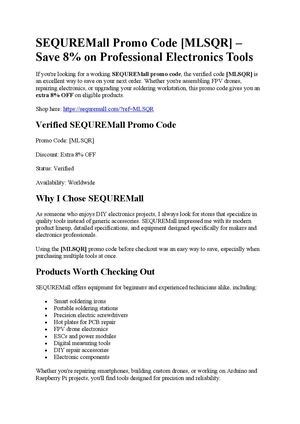 SEQUREMall Promo Code [MLSQR] – Save 8%